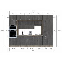 Bucatarie ZONE B 340 FRONT PAL K002 / decor K352